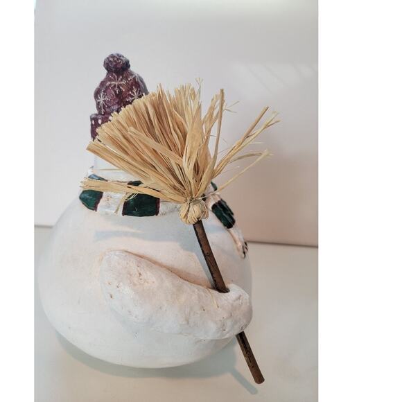 Snowman Gourd Folk Art Figurine 1988 Enesco Vicki Thomas Signed "Read" - Picture 5 of 13